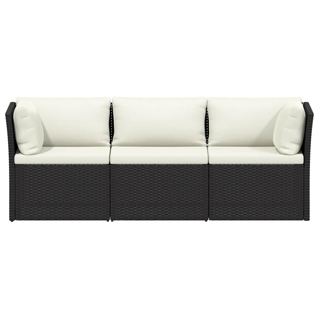 vidaXL Salon de jardin 4 pcs avec coussins résine tressée marron