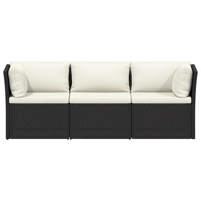 vidaXL Salon de jardin 4 pcs avec coussins résine tressée marron