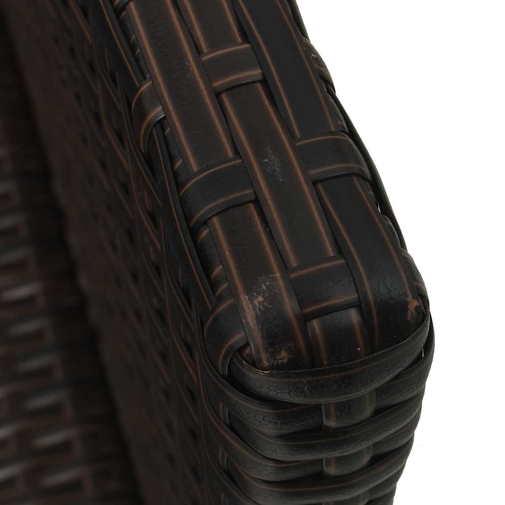 vidaXL Salon de jardin 4 pcs avec coussins résine tressée marron