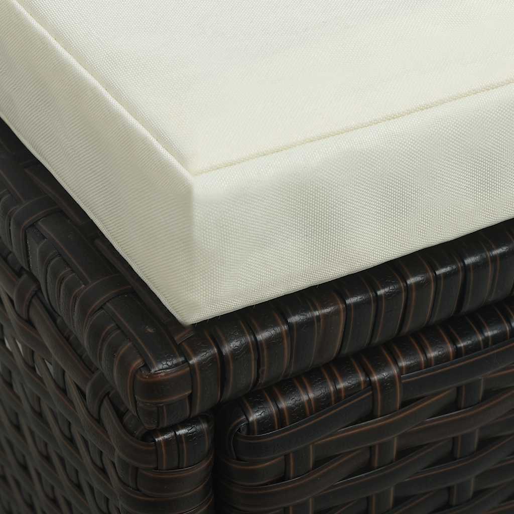 vidaXL Salon de jardin 4 pcs avec coussins résine tressée marron