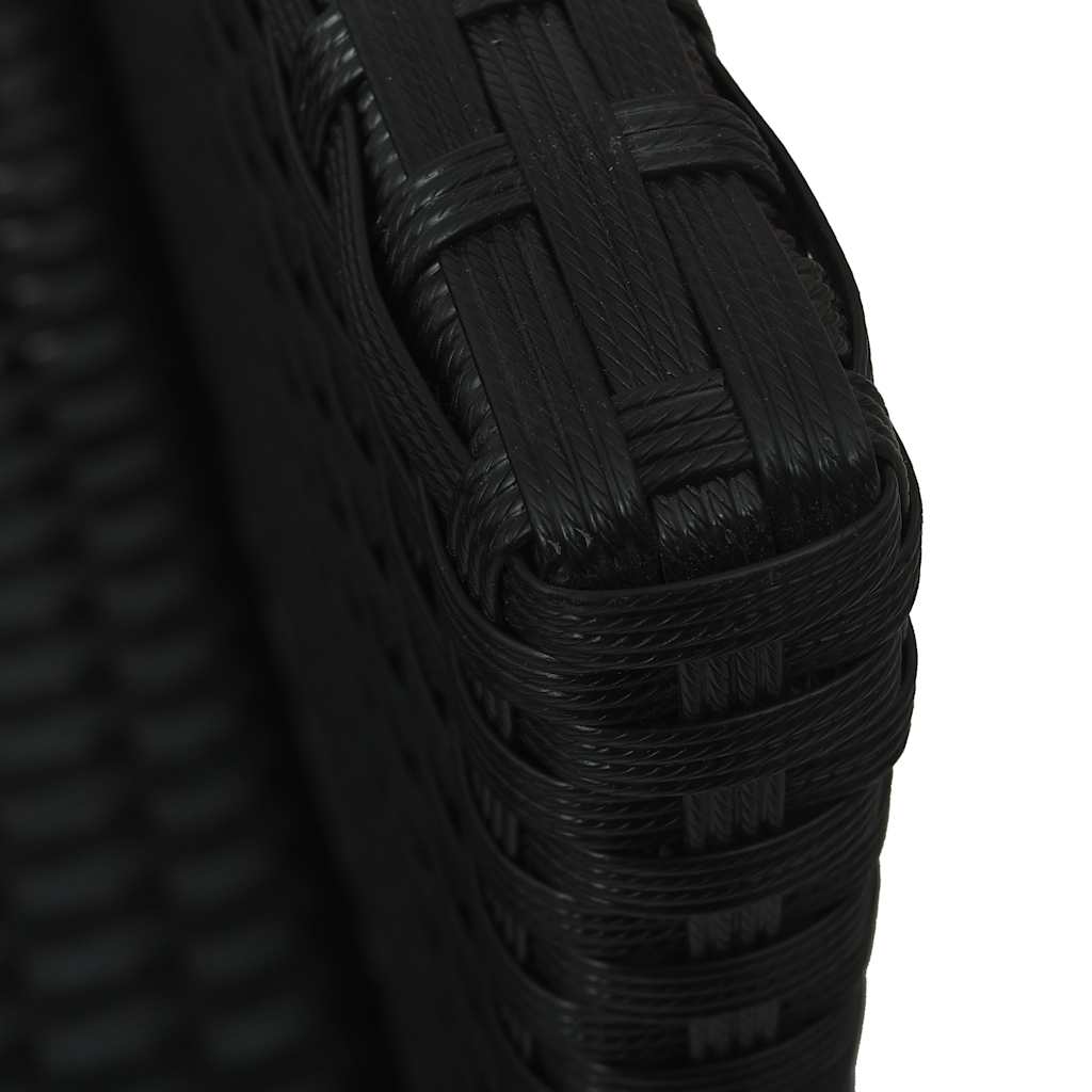 vidaXL Salon de jardin 4 pcs avec coussins résine tressée noir