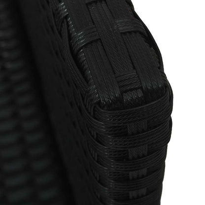 vidaXL Salon de jardin 4 pcs avec coussins résine tressée noir
