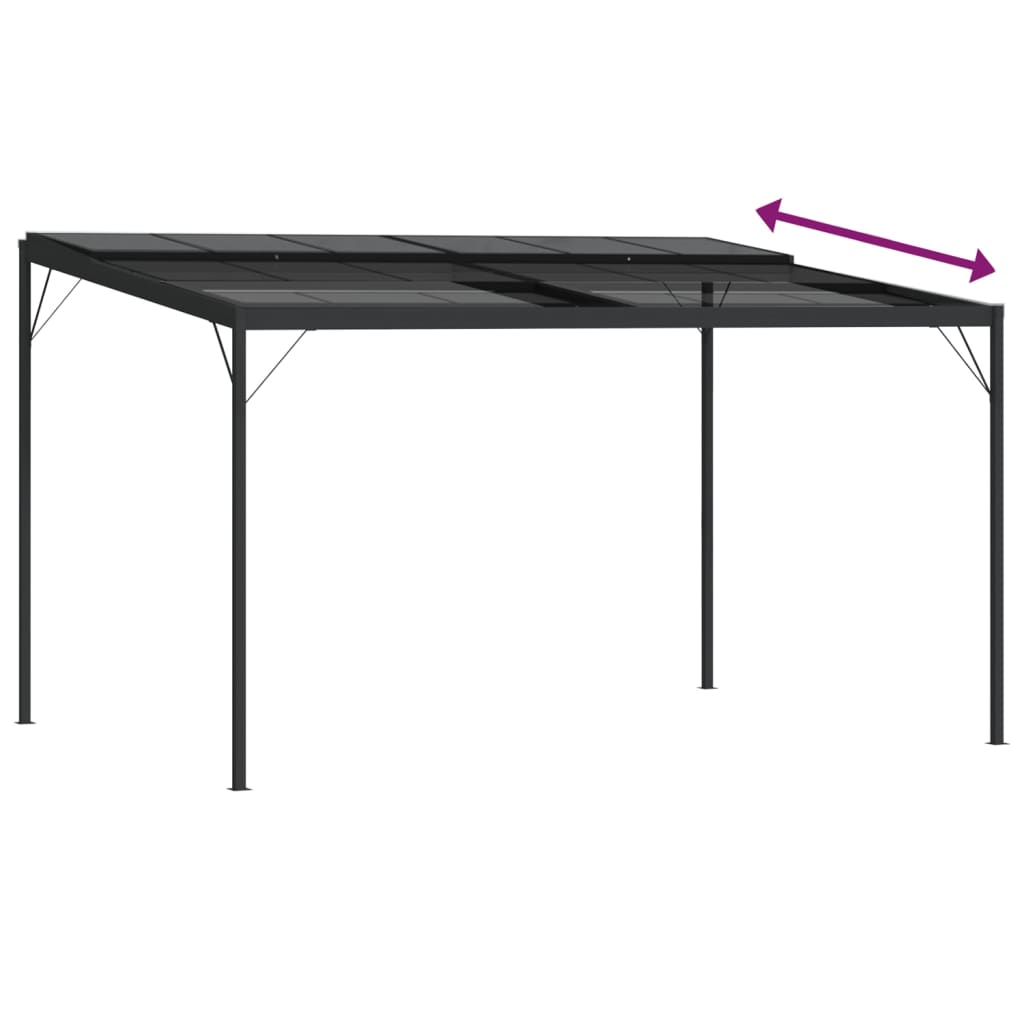 Pavillon mit Dach Anthrazit 4x3x2,5 m Aluminium und Stahl