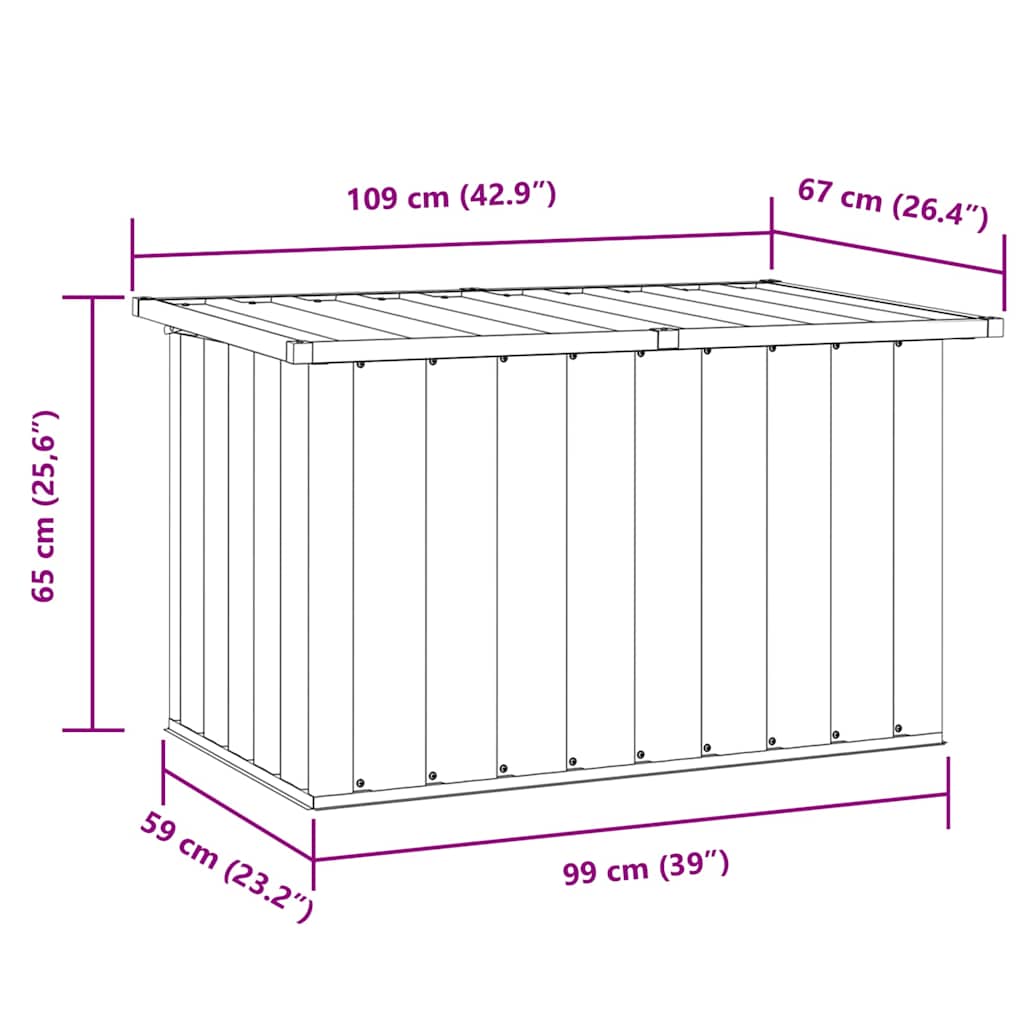 Gartenbox Anthrazit 109x67x65 cm