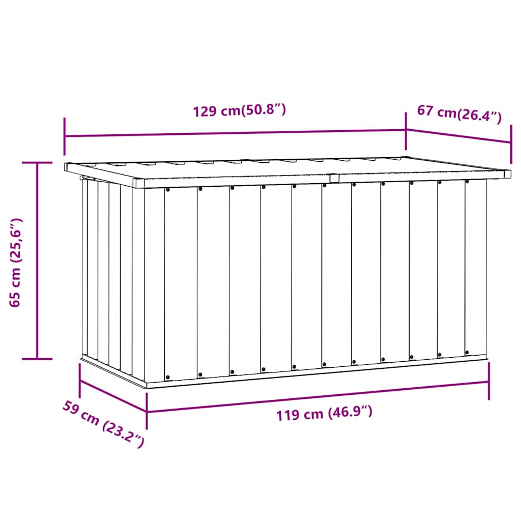 Garten-Aufbewahrungsbox Braun 129 x 67 x 65 cm