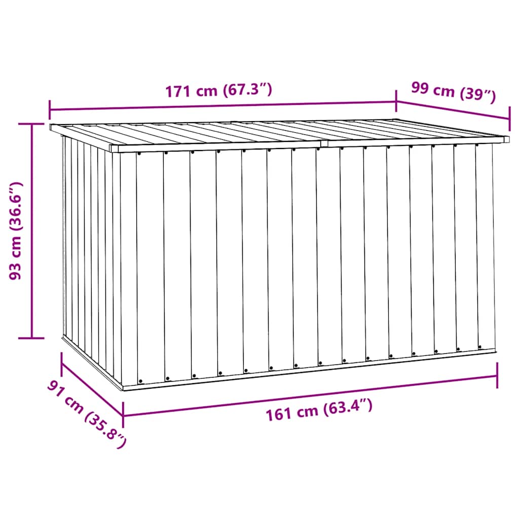 Gartenbox Anthrazit 171x99x93 cm