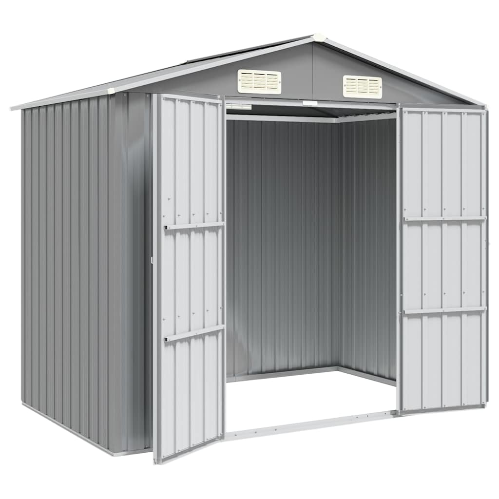 Gerätehaus Grau 205x129x183 cm Verzinkter Stahl