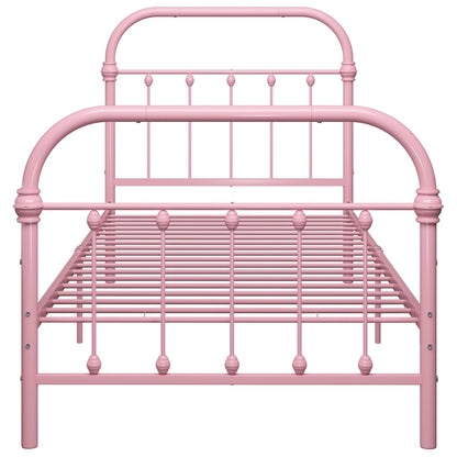 vidaXL Bettgestell Rosa Metall 90×200 cm
