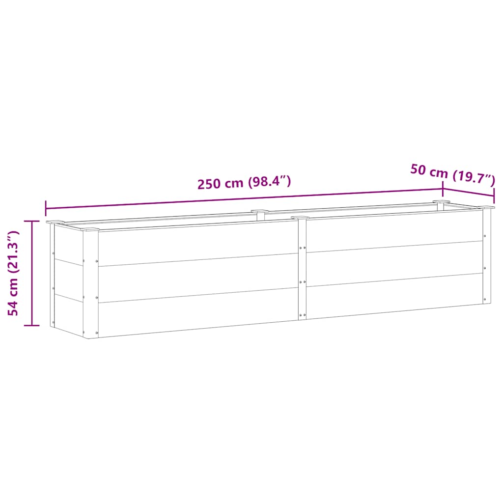 Garten-Hochbeet 250 x 50 x 54 cm WPC Grau