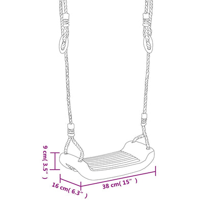 Schaukelsitze mit Seilen 2 Stk. Blau 38x16 cm Polyethene