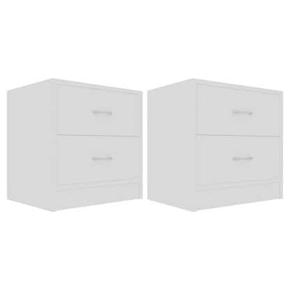 Nachttische 2 Stk. Weiß 40x30x40 cm Holzwerkstoff