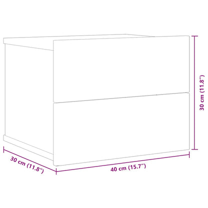 Nachttisch Schwarz 40x30x30 cm Holzwerkstoff