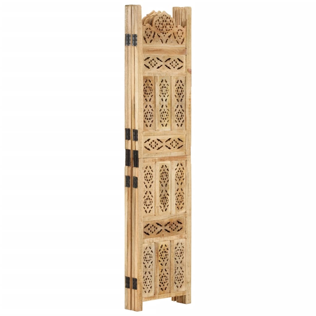 vidaXL 4-tlg. Raumteiler Handgeschnitzt 160×165 cm Mango Massivholz