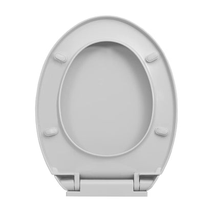 Toilettensitz mit Absenkautomatik Quick-Release Hellgrau Oval