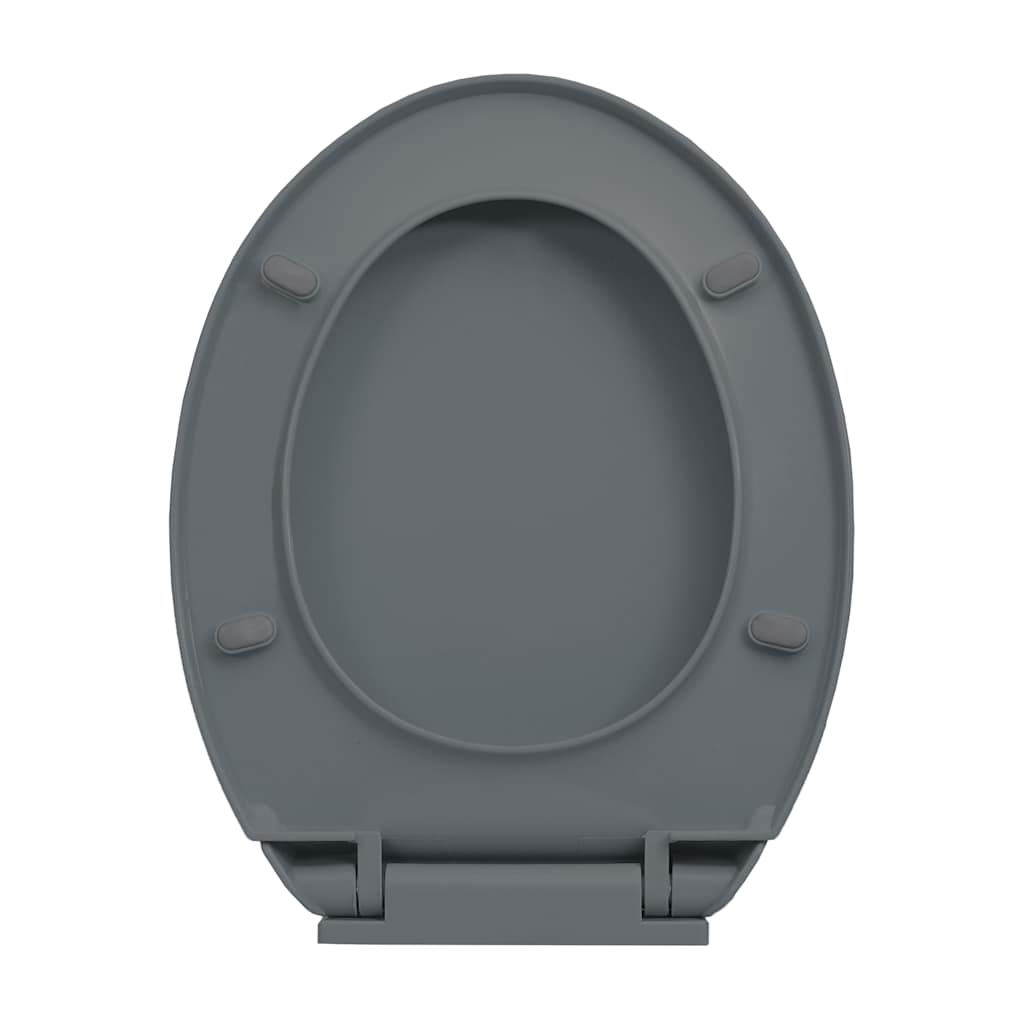 Toilettensitz mit Absenkautomatik Grau Oval