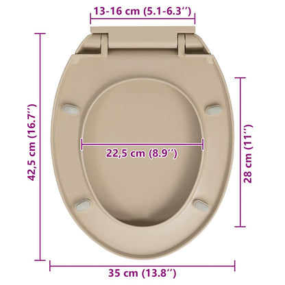 Toilettensitz mit Absenkautomatik Quick-Release Beige Oval