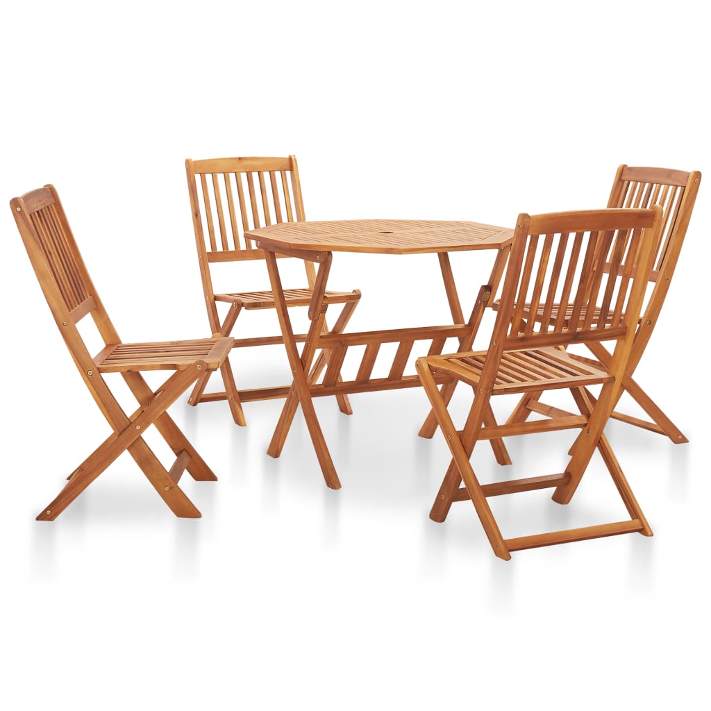 vidaXL Ensemble de salle à manger pliable 5 pcs Bois d'acacia massif