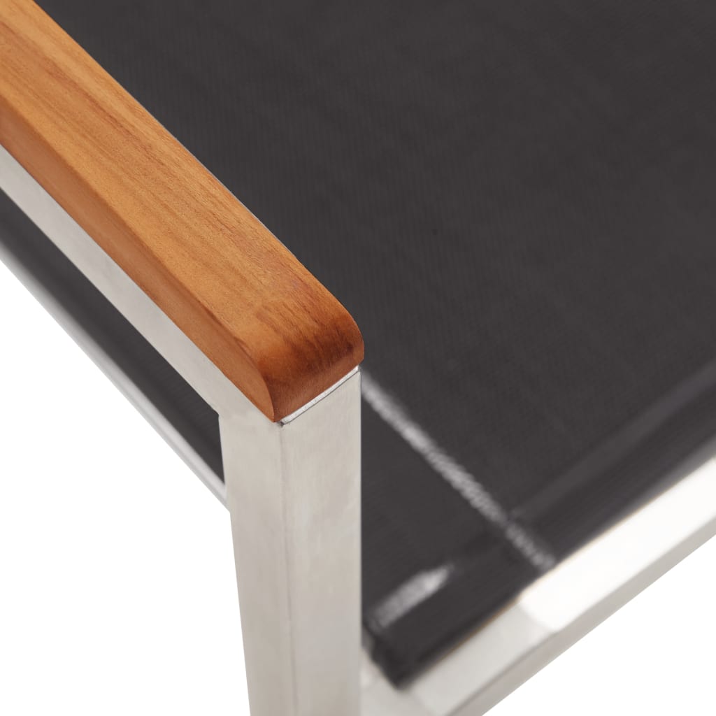 Gartenstühle 2 Stk. Textilene and Edelstahl Grau