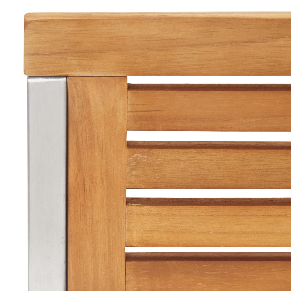 Gartenstühle 2 Stk. Massivholz Teak und Edelstahl