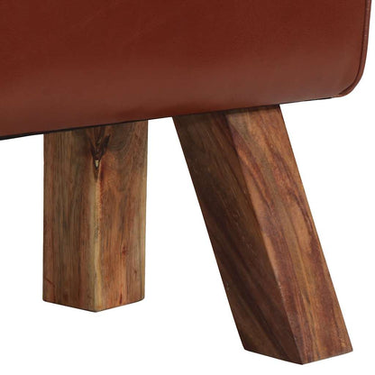 Vintage Turnbock-Bank mit Griffen Echtes Ziegenleder