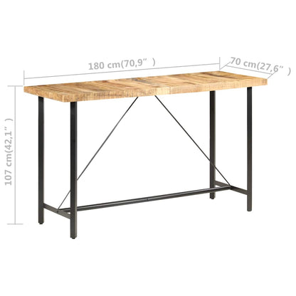 Bartisch 180x70x107 cm Raues Mangoholz
