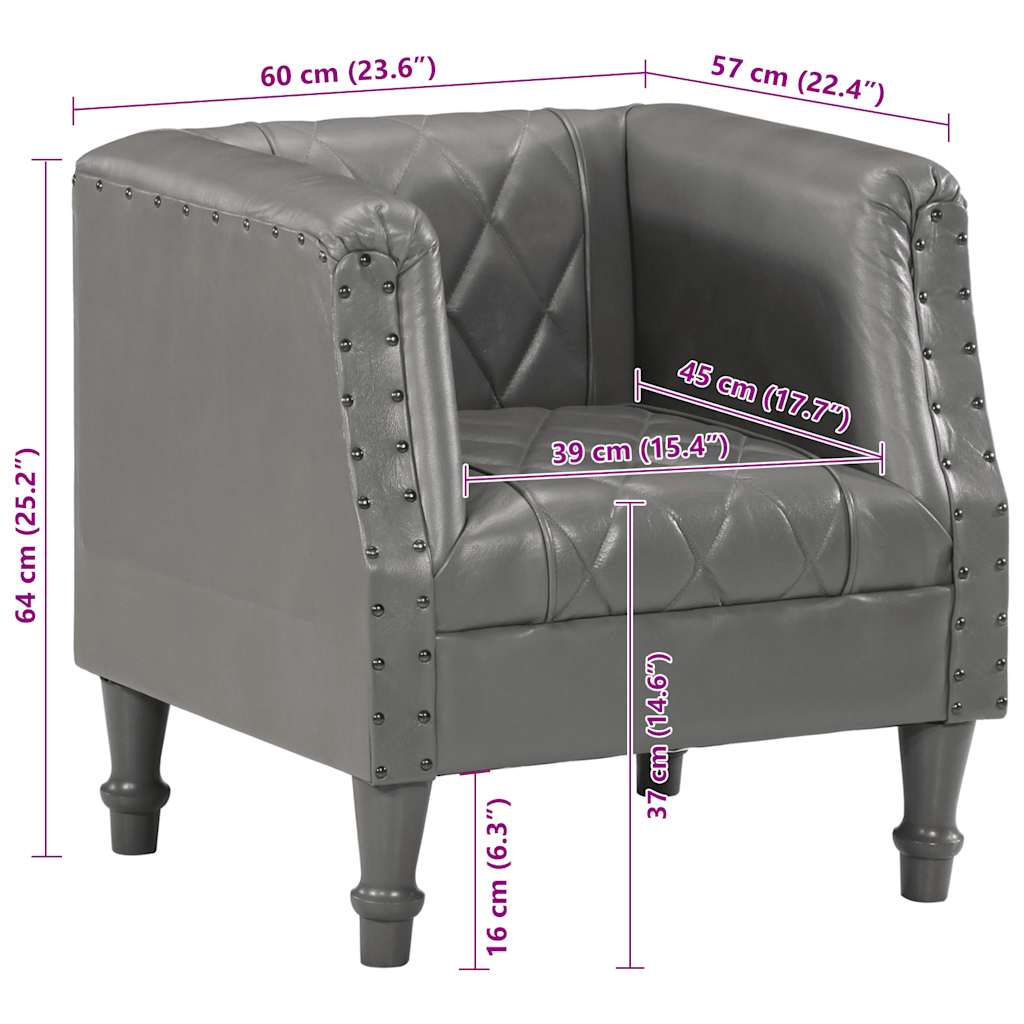 Sessel Grau Echtes Ziegenleder