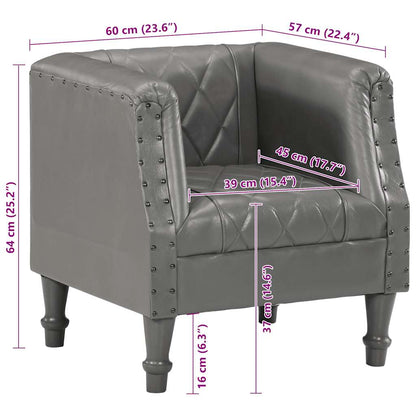 Sessel Grau Echtes Ziegenleder