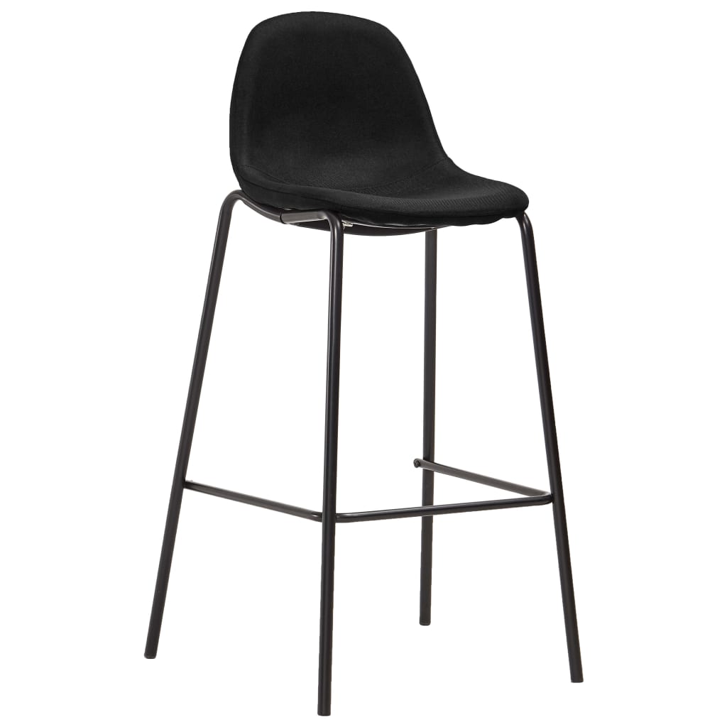 Barhocker 6 Stk. Schwarz Stoff