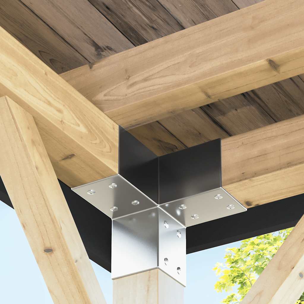 Pfostenverbinder 4 Stk. Y-Form Verzinktes Metall 71 x 71 mm