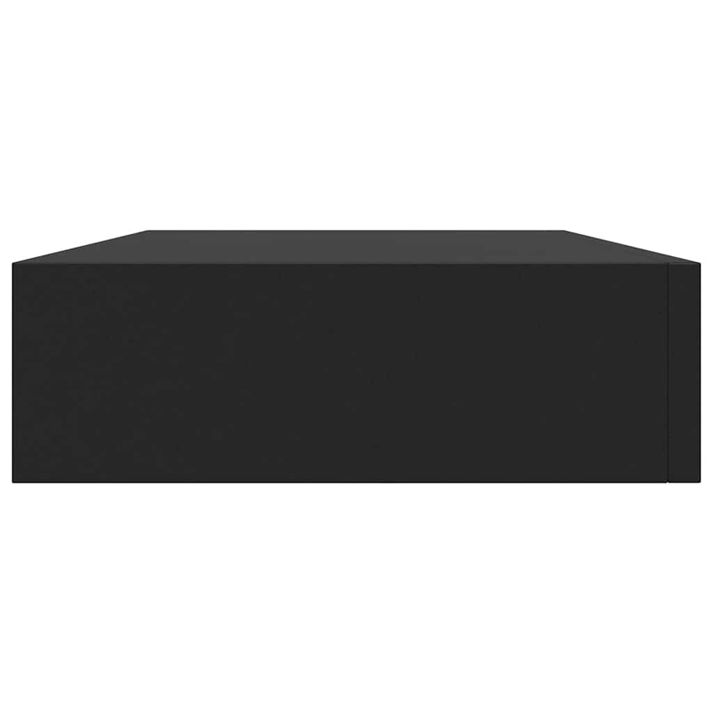 Schweberegal mit Schublade Schwarz 48x25x8 cm