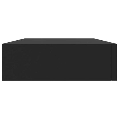 Schweberegal mit Schublade Schwarz 48x25x8 cm