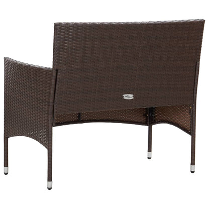 vidaXL 4-tlg. Garten-Lounge-Set mit Auflagen Poly Rattan Braun