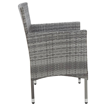 vidaXL 4-tlg. Garten-Lounge-Set mit Auflagen Poly Rattan Grau