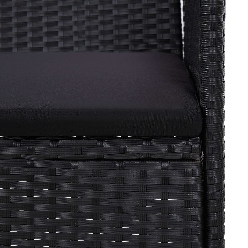 vidaXL Salon de jardin 4 pcs avec coussins résine tressée noir