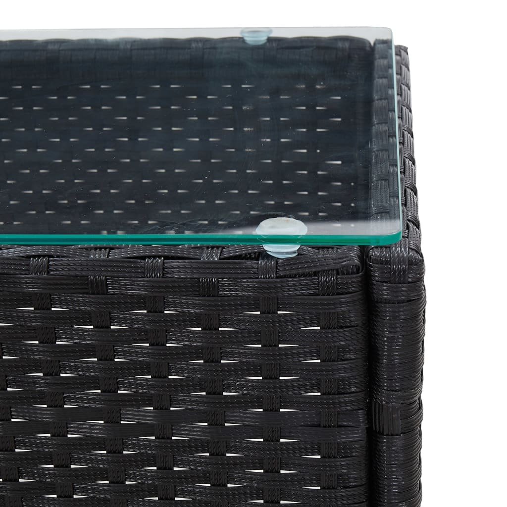 vidaXL Salon de jardin 4 pcs avec coussins résine tressée noir