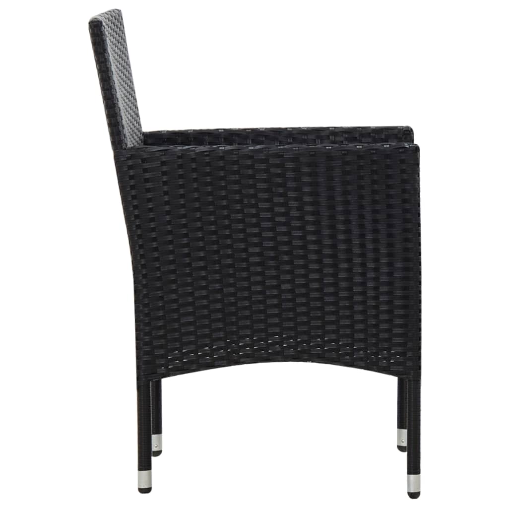 vidaXL Salon de jardin 4 pcs avec coussins résine tressée noir