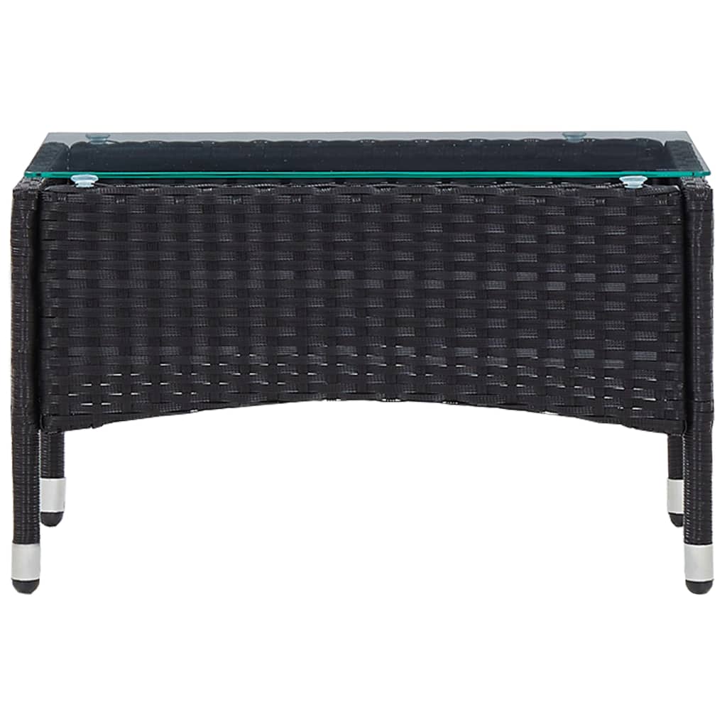 vidaXL Salon de jardin 4 pcs avec coussins résine tressée noir