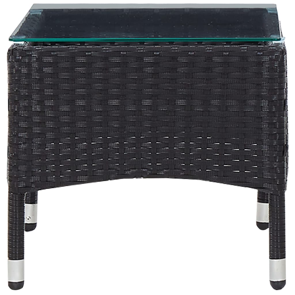 vidaXL Salon de jardin 4 pcs avec coussins résine tressée noir