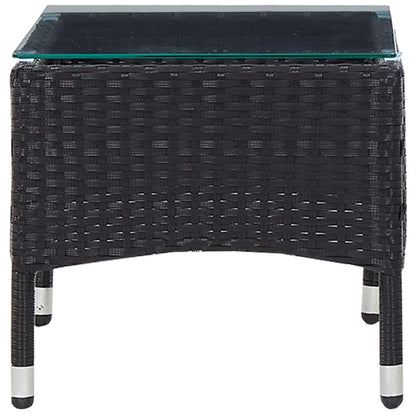 vidaXL Salon de jardin 4 pcs avec coussins résine tressée noir
