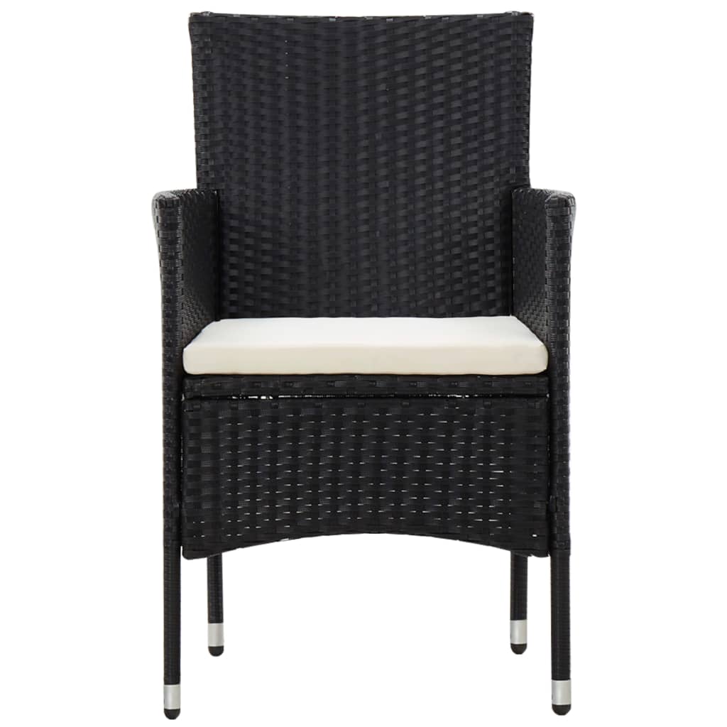 vidaXL 4-tlg. Garten-Lounge-Set mit Auflagen Poly Rattan Schwarz