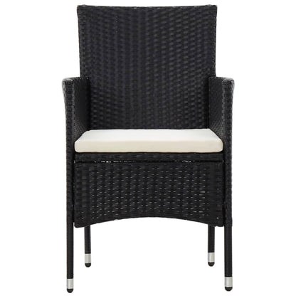 vidaXL 4-tlg. Garten-Lounge-Set mit Auflagen Poly Rattan Schwarz