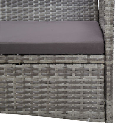 vidaXL 4-tlg. Garten-Lounge-Set mit Auflagen Poly Rattan Grau