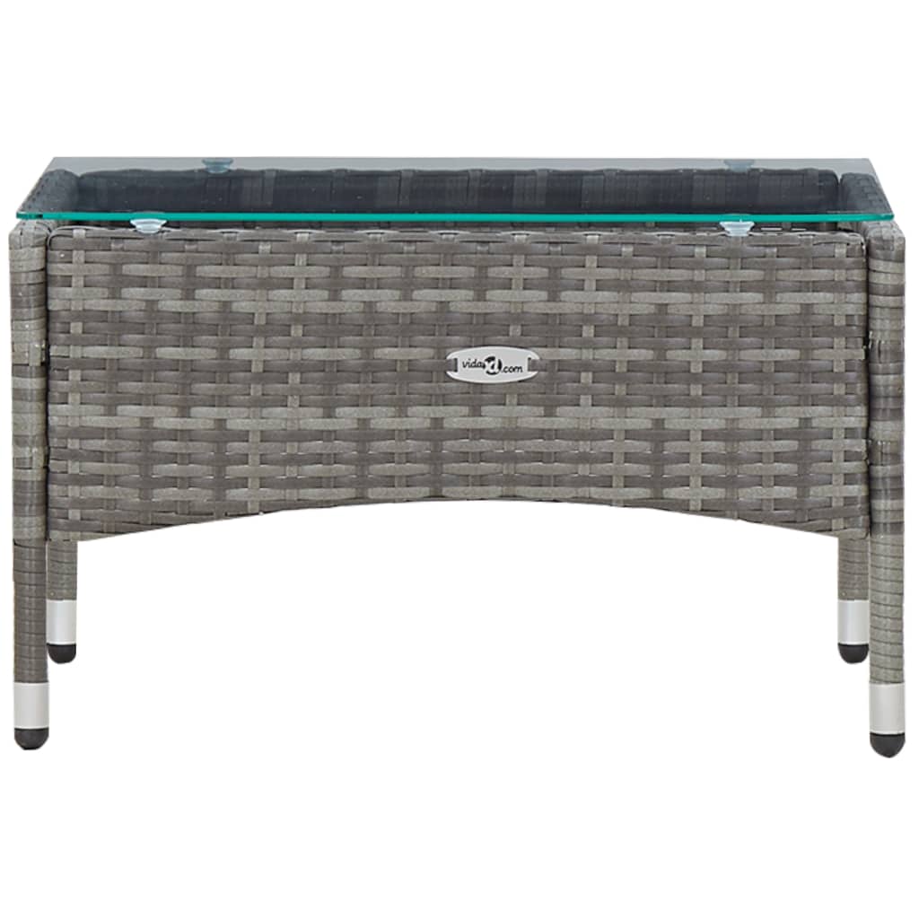 vidaXL 4-tlg. Garten-Lounge-Set mit Auflagen Poly Rattan Grau