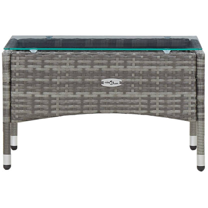 vidaXL 4-tlg. Garten-Lounge-Set mit Auflagen Poly Rattan Grau