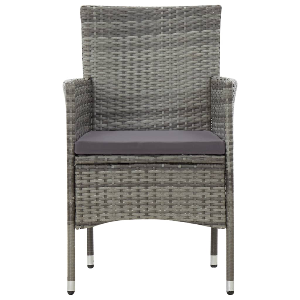 vidaXL 4-tlg. Garten-Lounge-Set mit Auflagen Poly Rattan Grau