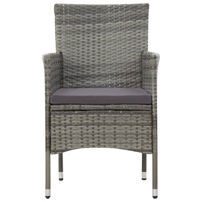 vidaXL 4-tlg. Garten-Lounge-Set mit Auflagen Poly Rattan Grau
