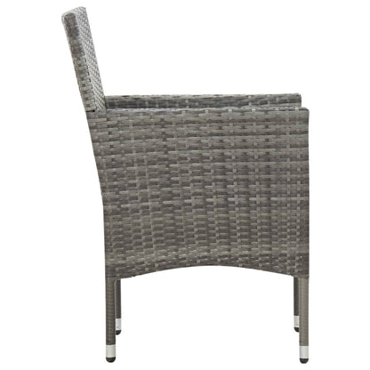vidaXL 4-tlg. Garten-Lounge-Set mit Auflagen Poly Rattan Grau