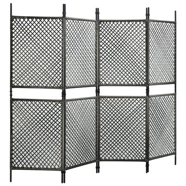 vidaXL 4-tlg. Raumteiler Poly Rattan Anthrazit 240 x 200 cm