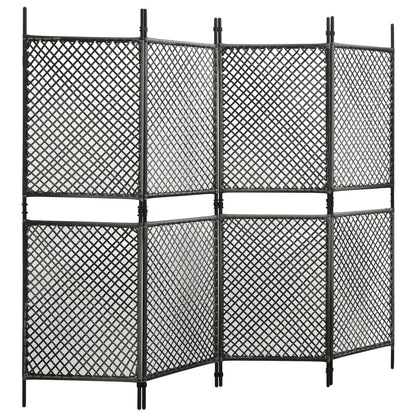 vidaXL 4-tlg. Raumteiler Poly Rattan Anthrazit 240 x 200 cm