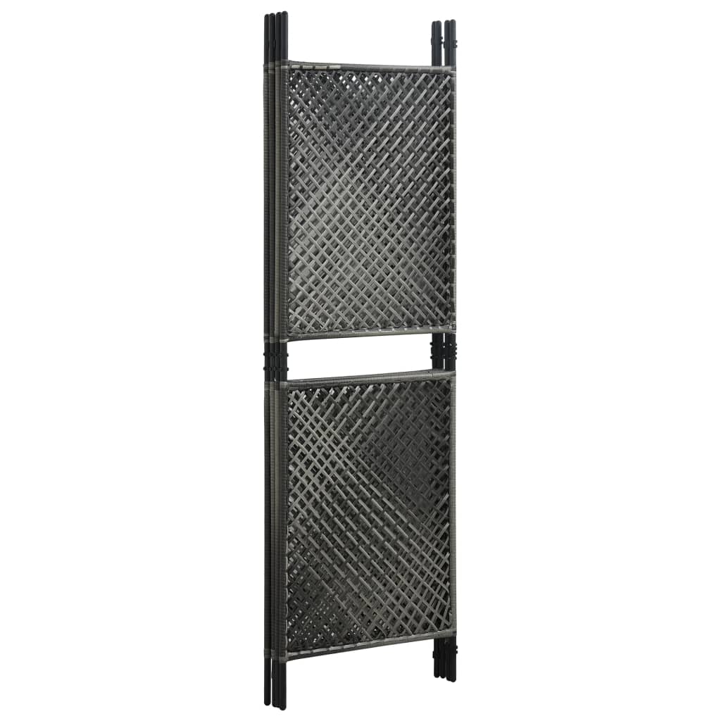 vidaXL 4-tlg. Raumteiler Poly Rattan Anthrazit 240 x 200 cm